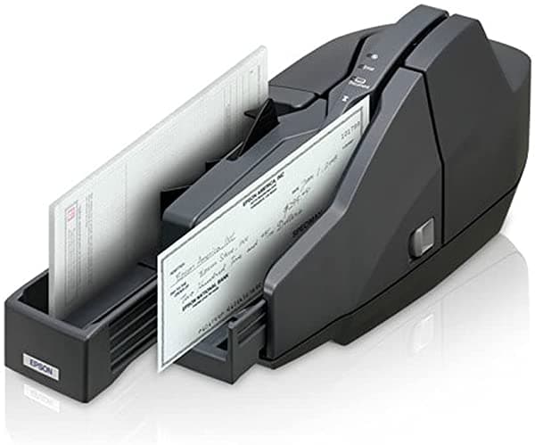 Epson A41A266011 Captureone Tm-S1000 Check Scanner 60 Dpm 2 Bolsillo Fuente Cable Usb Cartucho Franking Cd Dark Grey