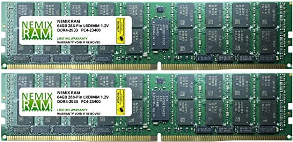 Memoria Ram De 128 Gb (2 X 64 Gb) Ddr4 2933 (Pc4 23400) 4Rx4 288 Pines 12 V Ecc De Carga Reducida Por Nemix Ram. ML23400-944K02