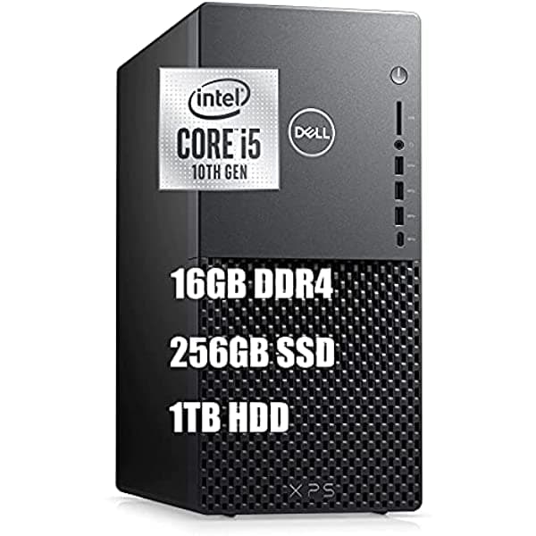 Dell XPS 8940 Computadora de Escritorio Torre 10ª Generación Intel Hexa-Core i5-10400 16GB DDR4 256GB SSD 1TB HDD Intel UHD Graphics DisplayPort WiFi Bluetooth Win10