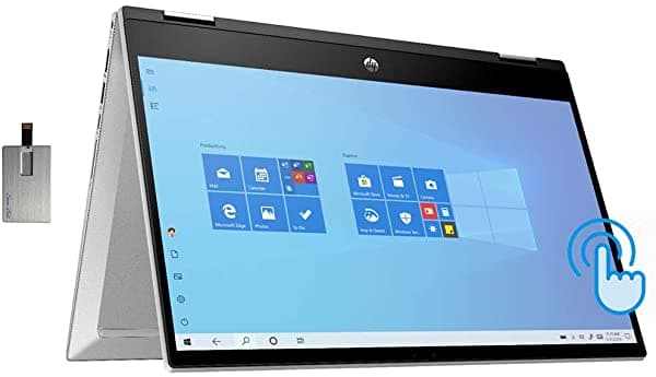 Hp Pavilion X360 2 En 1 Fhd Pantalla Táctil 2022 De 14 Pulgadas Intel 12ª Generación I3-1215U 8Gb Ram Ssd Pcie De 1 Tb Gráficos Intel Iris Xe Cámara Hd Amazon Alexa Windows 11 S Azul Espacial Tarjeta Usb De 32 Gb