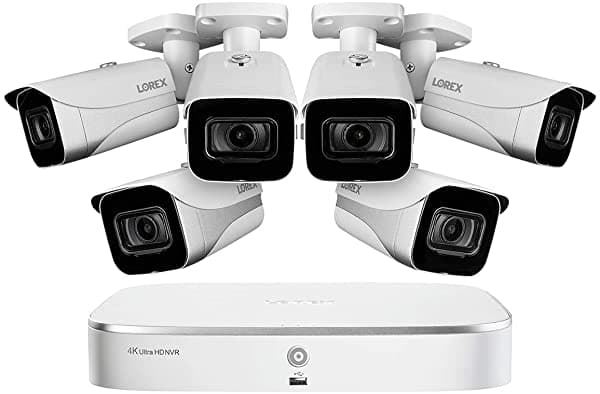 OnPoint Surveillance Lorex 4Kai86 4K Sistema De Videovigilancia Con Lorex N841A82 2Tb Nvr Y 6 E861Ab 4K Cámaras Balas Con Detección De Movimiento Inteligente Y Control De Voz En Casa Inteligente 4KAI84