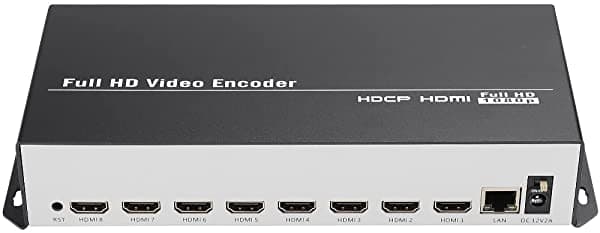 Uraycoder 8 Canales H.264 Hdmi A Ip Transmisión En Vivo Codificador De Video Iptv Streamer Para Hdmi A Rtsp Rtmp Udp Rtp M3U8 Hls Srt Onvif UHE265-8