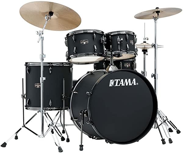 Tama Imperialstar IE52C Set de Batería Completa de 5 Piezas con Redoblante y Platillo Meinl Blacked Black IE52CBBOB