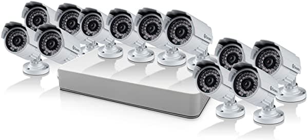 Swann 16 Canales 960H Sistema de Seguridad con Disco Duro de 1 TB 12 Cámaras 700TVL y 82' Visión Nocturna SODVK-161512-US