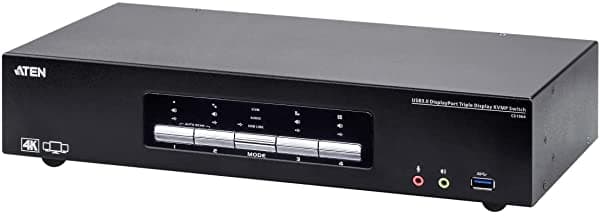 ATEN Conmutador Kvmp Con Pantalla Triple Usb3.0 4K Displayport CS1964