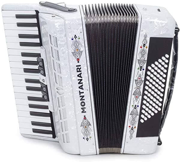 Montanari Piano Acordeón 5 Interruptores 72 Graves 34 Teclas 5 Interruptores Blanco MONT 5SW Piano wh