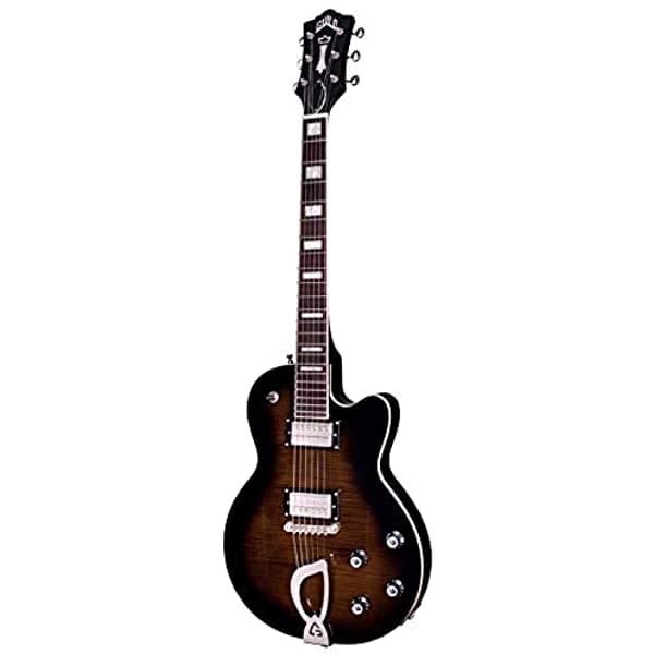 Guild Guitarras Aristocrat Hh Guitarra Eléctrica De Cuerpo Sólido Trans Black Burst Cola De Arpa Colección Newark St. 379-1230-839