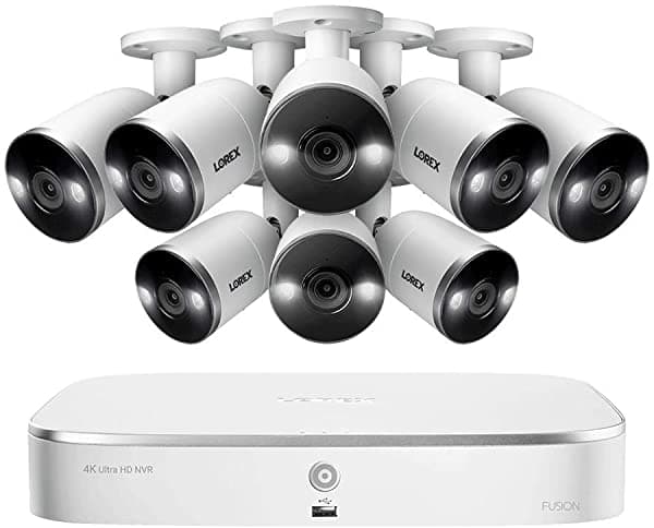 Lorex N4K2Sd-88Wb Sistema De Vigilancia Con N842A82 Fusion 4K 2Tb Nvr Y 8 E892Ab 4K 8Mp Active Disuasence Bullet Camera