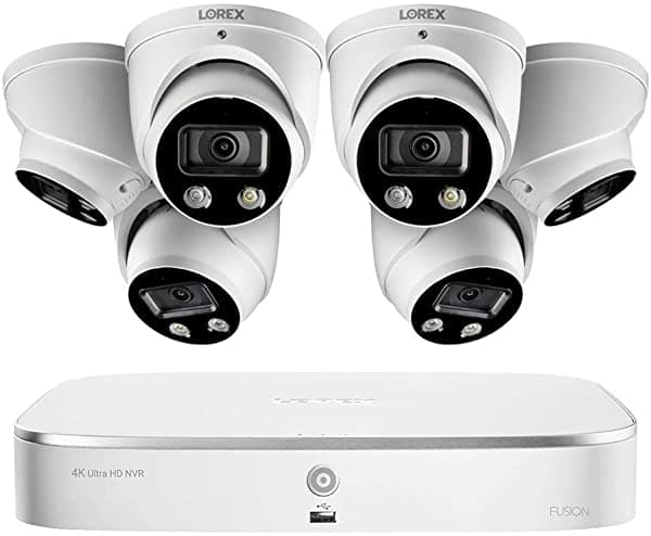 Lorex 4Khdip86D-2 4K Smart Diserrence 8 Canales Sistema De Vigilancia Con N842A82 4K 2Tb Nvr Y 6 E892Dd 4K Smart Disuasión Domo Cámaras