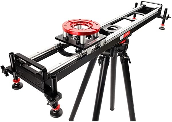 Proaim Flyking Profesional Camara Slider Dolly Para La Configuración De Cámara De Servicio Pesado De Hasta 70 Kg/154 Lbs | Deslizador Giratorio De 360 Grados | Mitchell Mount (4 Pies) (P-FK-4)