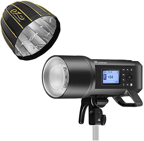 Flashpoint Xplor 600Pro Ttl - Monolight Con Batería Y Sistema Remoto De Radio Integrado R2 De 24 Ghz (Soporte Para Pajitas Godox Ad600 Pro + Glow Ez Lock Deep Parabolic Quick Softbox De 20.0 In) XPLOR-600PROB-TTL X29