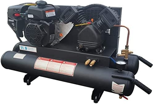 Hpdmc 6.5Hp Pistón Impulsado Por Gases 9.5 Genos Tank De Calificación De Grado Genazos Compresor De Aire Protable Motor Kohler Wilchebarrow Twin 12Cfm