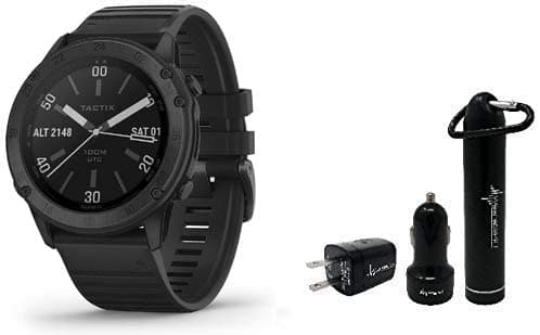 Garmin Tactix Delta Reloj Inteligente Gps Premium Con Características Tácticas Especializadas Diseñado Para Cumplir Con Los Estándares Militares Con Paquete De Alimentación Wearable4U Ultimate (Negro)