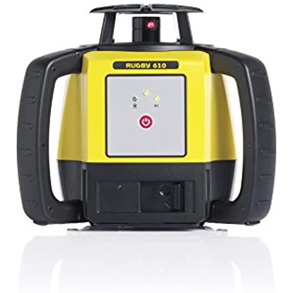 Leica R610Re140 Alkaline Rugby 610 2000 Pies Autonivelante Horizontal Rotary Laser Kit Con Rod Eye 140 Receptor Amarillo