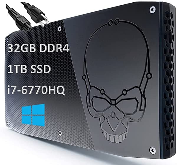 Ist Computers Intel Skull Canyon Nuc 6 Performance Kit Nuc6I7Kyk - Mini Pc De Escritorio Para Negocios Y Hogar Y Juegos (Quad-Core I7-6770Hq 32Gb Ddr4 Ram 1Tb Pcie Ssd) Thunderbolt 3 Windows 10 Pro Cable De Alimentación