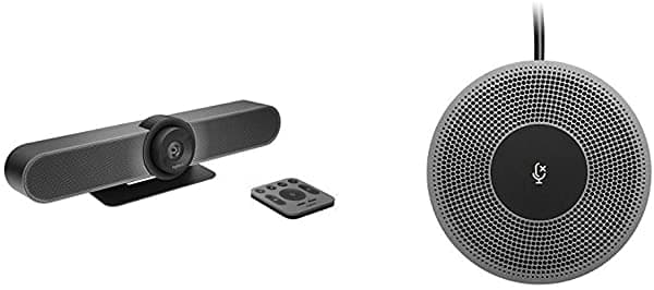Logitech MeetUp Sistema de Video y Audio en HD para Conferencias en Pequeñas Salas Bundle Micrófono de Expansión
