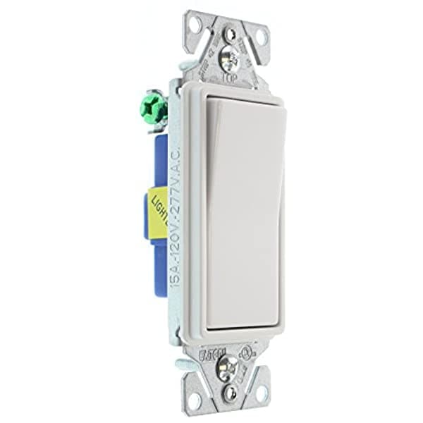 Hubbell Rsd115Ilwz Decorador Interruptor De Balancín 1 Polo 15-Amp 120 277 Voltios Blancos 96