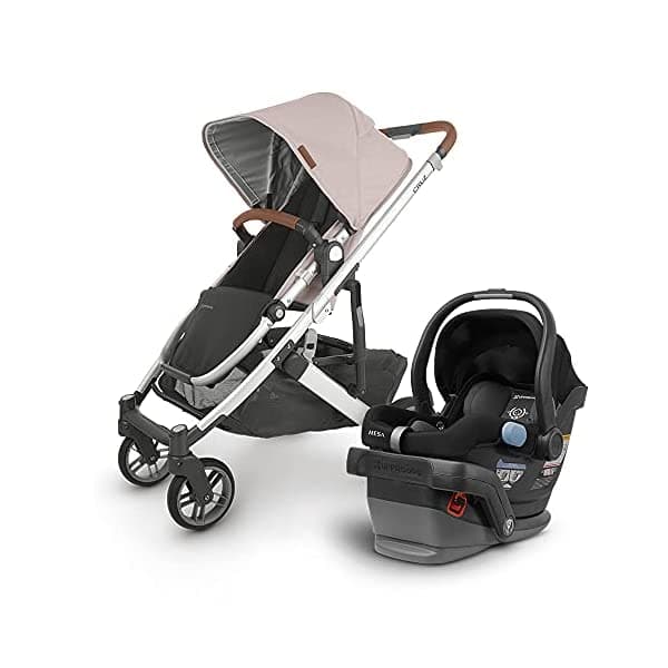 Uppababy Cruz V2 Cochecito - Alice (Rosa Y Plata/Cuero De Sillín) + Silla De Coche Infantil Mesa - Jake (Negro) 0420-CRZ-NA-ALC/1017-MSA-US-JKE