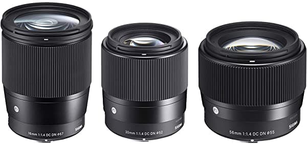 Sigma F/1.4 Dc Dn Contemporary 3 Lente Bundle Para Micro Cuatro Tercios 0.630 In 1.181 In 2.205 In 16mm f/1.4