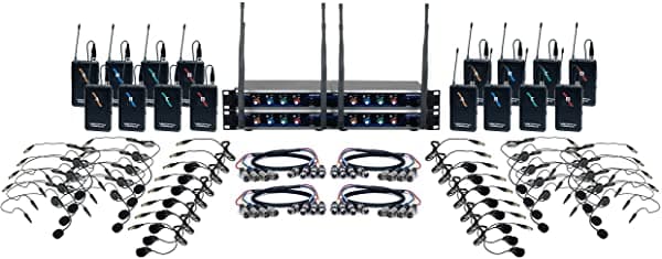 VocoPro Auriculares Inalámbricos Uhf De 16 Canales Y Sistema De Micrófono De Solapa Con Tecnología De Micrófono En Chip DIGITAL-PLAY-16