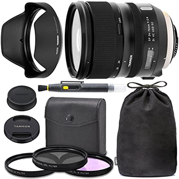 AOM Tamron Sp 24-70 Mm F 2.8 Di Vc Usd G2 Lente Nikon F Case Tamron Hood Original Filtro Ultraviolet Filtro Polarizador Cpl Filtro Fluorescente De Luz De TM247028G2NJK
