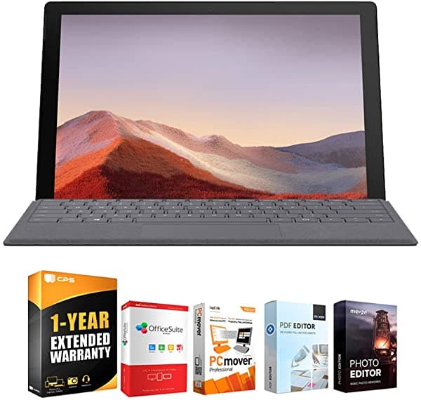 Microsoft Puv-00001 Surface Pro 7 12.3 Pulgadas Touch Intel I5-1035G4 8Gb/256Gb Platinum Bundle con Elite Suite 18 Standard Editing Software Bundle y 2 Year Extended Warranty. Número De Años 2 Año(S) E9MSVNX00016