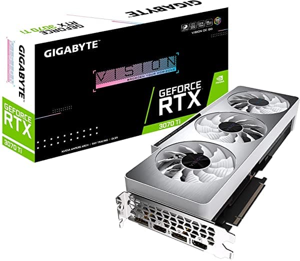 Gigabyte Tarjeta Gráfica Geforce Rtx 3070 Ti Vision Oc 8G Sistema De Refrigeración Windforce 3X 8Gb 256-Bit Gddr6X Gv-N307Tvision Oc-8Gd Tarjeta De Vídeo
