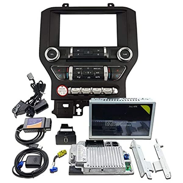 TIKSCIENCE 2020 Sync 1 A Sync 3 Kit De Actualización Apto Para Ford Mustang 2015 2016 2017 2018 2019 2020 Sync3.4 Myford Touch (Mft) Support Carplay Conjunto Completo De Monitores Incluyendo Marco De Pantalla Del Panel De Control Del A/C - Negro for Ford