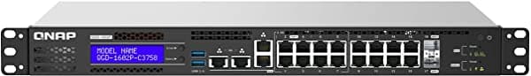 QNAP Switch Poe De 18 Puertos Qgd-1602P-C3758-16G Con Capacidad De 25 Gbe Y 10 Gbe Cpu Intel Atom C3758 16 Gb De Ram
