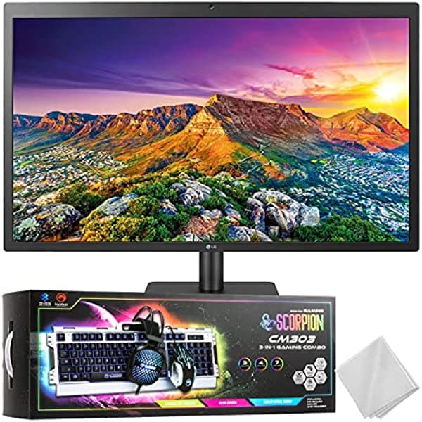 Lg Ultrafine 27Md5Kl-B Monitor Ips De 27 Pulgadas 169 5K Con Combo De Juegos 3 En 1 Y Paño De Microfibra LG27MD5KLBCC