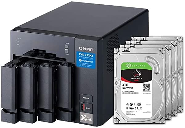 Qnap 4 Bay Thunderbolt Nas 12Tb Capacidad De Almacenamiento Preconfigurado Raid 5 Seagate Ironwolf Drives Tvs-472Xt-Pt-4G-44R-Us