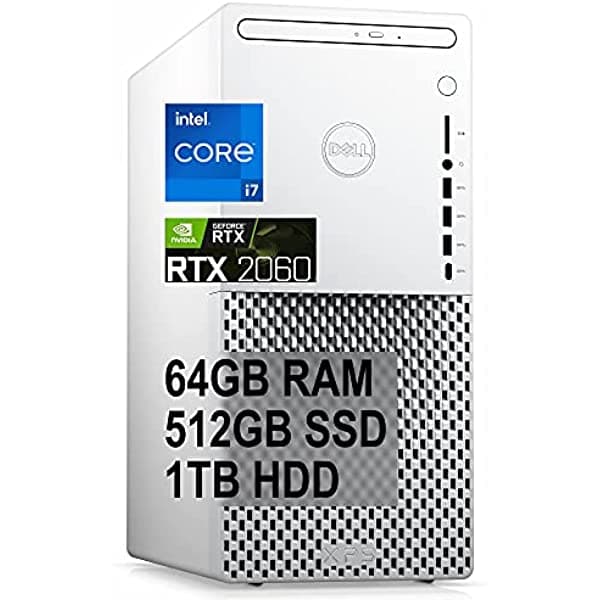 Dell Flagship XPS 8940 Special Edition - Computadora de Escritorio Gaming 11ª Generación Intel Octa-Core i7-11700 64GB RAM 1TB SSD 1TB HDD GeForce RTX 2060 6GB DVD-RW USB-C WiFi6 Bluetooth5.1 Win10 Blanco Dell XPS 8940 Special Edition