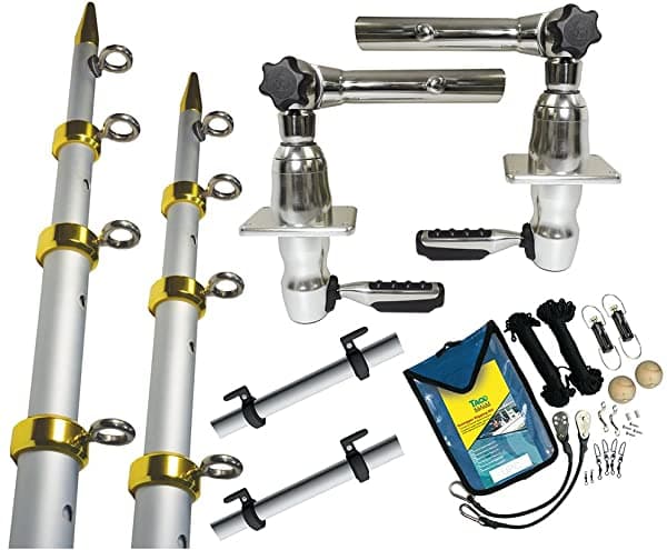 Taco Marine Grand Slam 280 Outrigger Kit Plata/Dorado