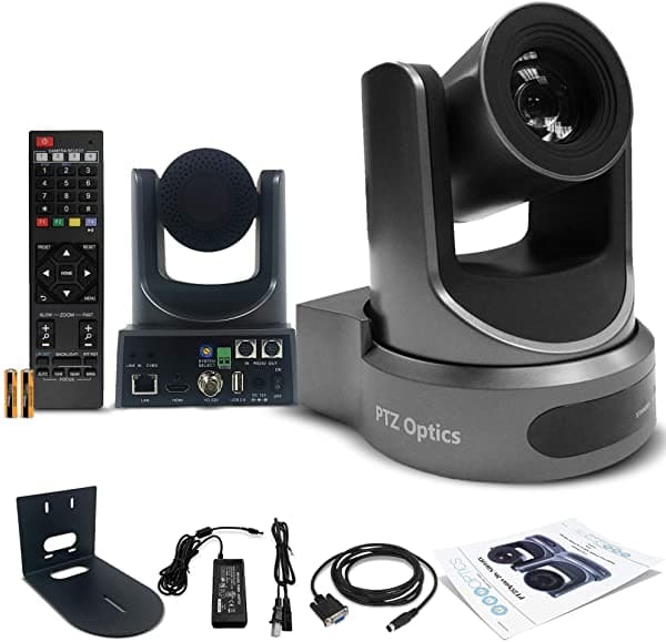 Ptzoptics 30X-Ndi Broadcast & Conference Camara (Gris) (Pt30X-Ndi-Gy) + Soporte Universal De Montaje En Pared (Negro) - Cámara Y Soporte Bundle PT30X-NDI-GY_EDI_4