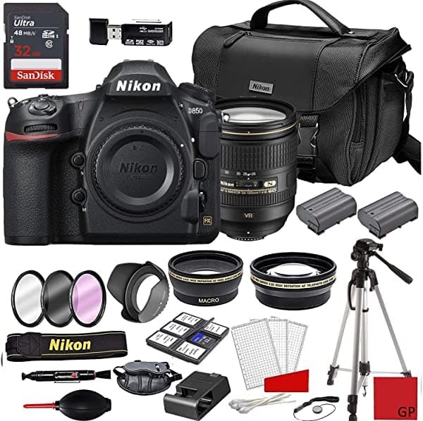 Nikon D850 Dslr Camara Af-S 24-120 Mm Vr Lente + Deluxe Accessory Kit 2 Bateria Bundle
