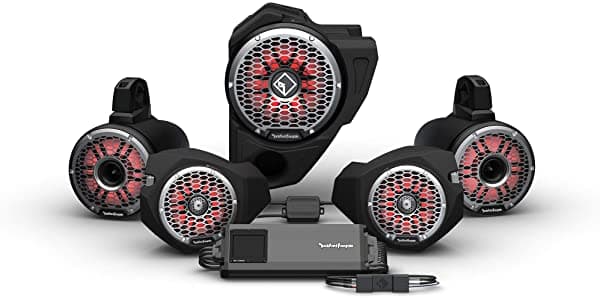 Rockford Fosgate Rzr14Rc-Stg6 - Interfaz De 3 Vías Amplificador De 1500 Vatios Color Optix Multicolor Led Iluminado Altavoz Frontal Subwoofer Y Altavoz Trasero Para Algunos Modelos Rzr Con Comando De Paseo (2014-2021)