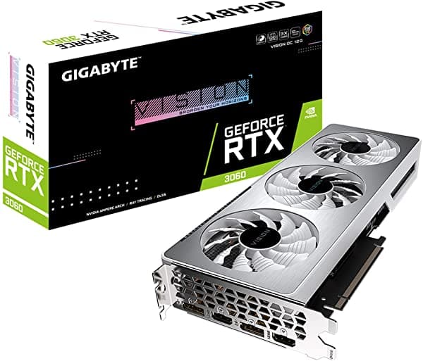 Gigabyte Geforce Rtx 3060 Vision Oc 12G Rev2.0 Tarjeta Gráfica 3X Ventiladores Windforce 12Gb 192 Bit Gddr6 Gv-N3060Vision Oc-12Gd Rev2.0 Tarjeta De V