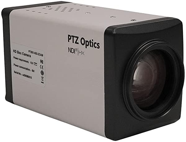 Ptzoptics Sdi Broadcast Camara Pov Box Estático Camara Zcam Línea 20X-Ndi PT20X-NDI-ZCAM