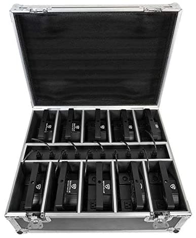 Rockville Batería Par Pack 50 Negro (10) Luces De Lavado Recargables + Estuche De Carga BATTERY PAR PACK 50 BLACK