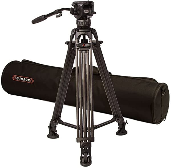 Trípode De Video De Fibra De Carbono De 2 Etapas Ikan Con Cabezal Fluido GH06 Altura Máxima 73 Pulgadas Bowl De 75 mm Inclinación Variable Capacidad De 13 Libras Incluye Bolso De Hombro Acolchado (EG06C2) - Negro