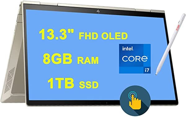 Hp Flagship Envy X360 13 2 En 1 Laptop 13.3" Fhd Oled Pantalla Táctil 11ª Generación Intel 4-Core I7-1165G7 8Gb Ram 512Gb Ssd Intel Iris Xe Graphic Backlit Fingerprint Thunderbolt Win10 + Pen HP ENVY x360