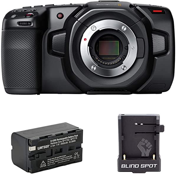 Blackmagic Design Cámara De Cine De Bolsillo 4K Con Batería De Iones De Litio Np-F770 Y Paquete De Adictos A Punto Ciego