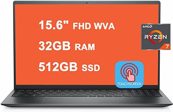 Dell Flagship Inspiron 15 5000 5515 Laptop 15.6 Pulgadas Fhd Wva Pantalla Táctil Amd 8 Core Ryzen 7 5700U 32 Gb Ram 512 Gb Ssd Amd Radeon Graphics Retroiluminado Usb-C Wifi6 Win10 Dell Inspiron 15 5515