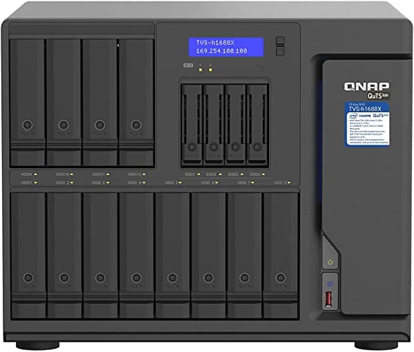 Qnap Tvs-H1688X-W1250-32G - Medios Nas De Alta Velocidad Con Cpu Intel Xeon W-1250 Y Dos Puertos De 10 Gbe