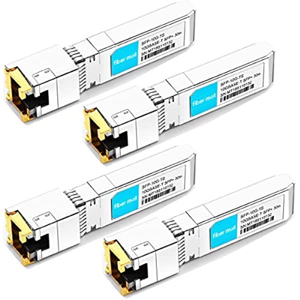 fiber mall 10Gbase-T Sfp+ A Rj45 Para Hpe Aruba Jl563A Compatible 10G Sfp+ Cobre Rj-45 98.4 Ft Módulo Transceptor Paquete De 6 JL563A SFP-10G-T-HPA