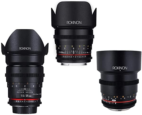 Rokinon Cine Ds - Paquete De Lentes De Retrato De 1.378 In T1.5 1.969 In T1.5 3.346 In T1.5 Para Canon Portrait Lens Bundle