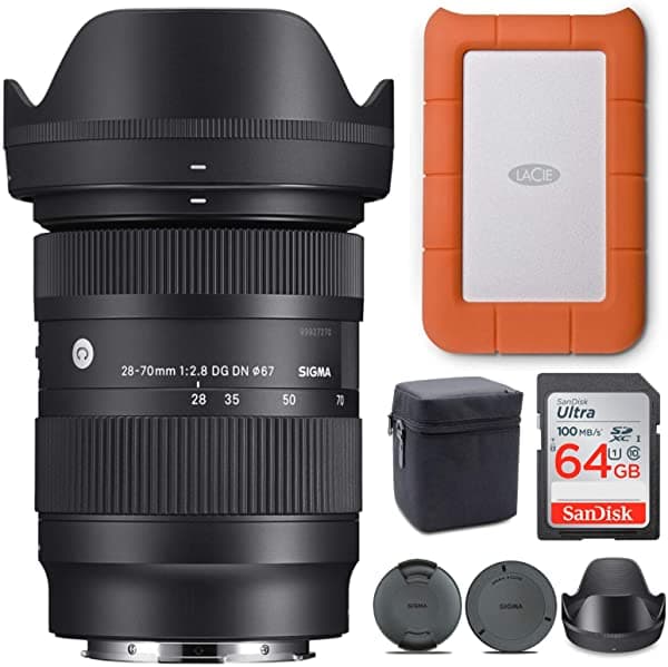 Sigma 28-70 Mm F 2.8 Dg Dn Contemporáneo Lente Sony E Lacie Rugged Mini 1Tb Drito Duro Externo Y 64Gb Sd Bundle 3 Artículos 592965_K1