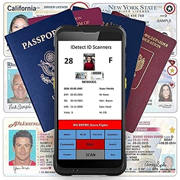 Idetect.Net Quantum Id Scanner Machine | Lector De Datos Portátil Y Recopilador | Verificación De Edad Licencia De Conducir Inteligente | Incluye Cargador Y Software De Sincronización De Datos Con Todas Las Actualizaciones (Con Imagen)