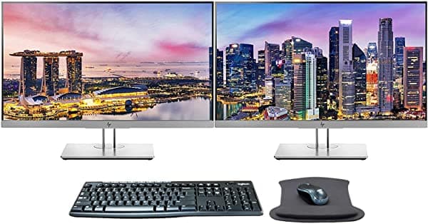 h Hp Elitedisplay E243 24 Pulgadas 1920 X 1080 (1Fh47A8) Full Hd Ips Led Retroiluminado Paquete De 2 Monitores Con Hdmi Vga Displayport Mk270 Teclado Inalámbrico Y Ratón Combo Y Almohadilla De Gel Para Ratón ASIHLAMZ185