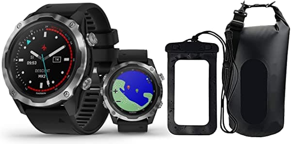 Garmin Descent Mk2 Acero Inoxidable Buceo Negro Computadora De Buceo Buzdle | Playbetter Dry Funda Set | Computadora De Bacha Smartwatch | Inte 010-02132-00